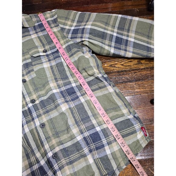Wrangler Men's Sherpa Lined Flannel Heavyweight Shirt Jacket Chore Coat - Picture 9 of 13